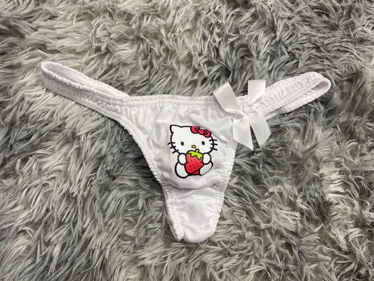 Hello Kitty Color Blanco Tanga De Dama Gruesa