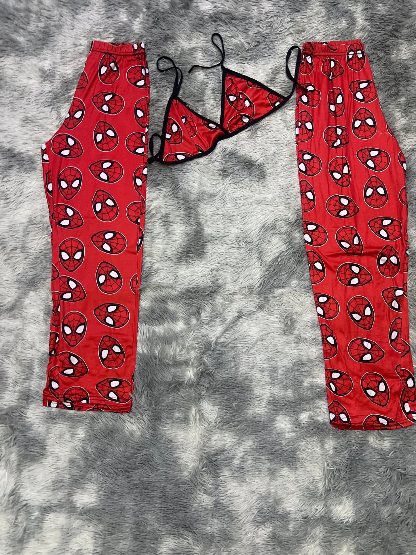 Spiderman Pijamas Rojo Duo de pijama afelpada.