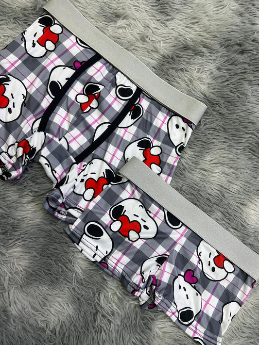 Snoopy Boxer Gris Pastel Duo Unitalla Con boxer.