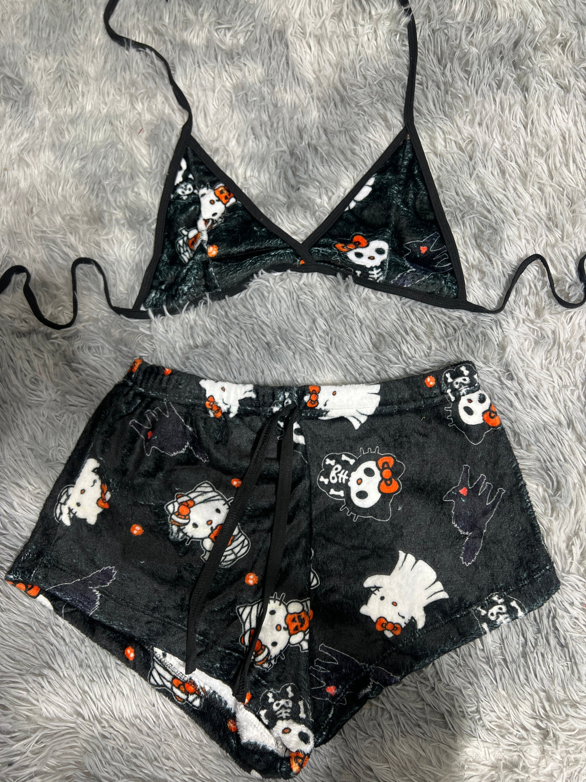 Hello Kitty Halloween Top Con Short Unitalla De Afelpado