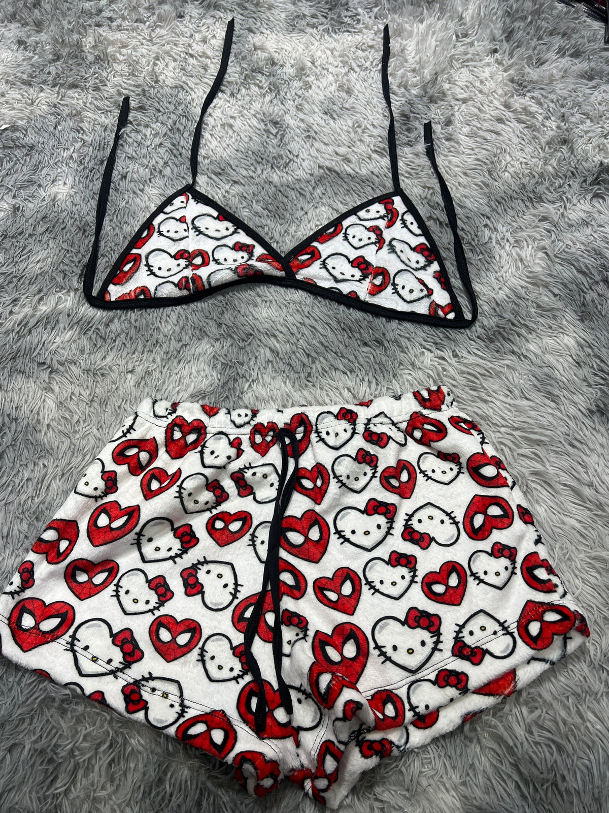 Spiderkitty Top Con Short Unitalla De Afelpad