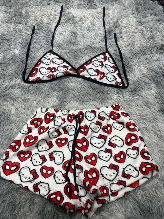 Spiderkitty Top Con Short Unitalla De Afelpad