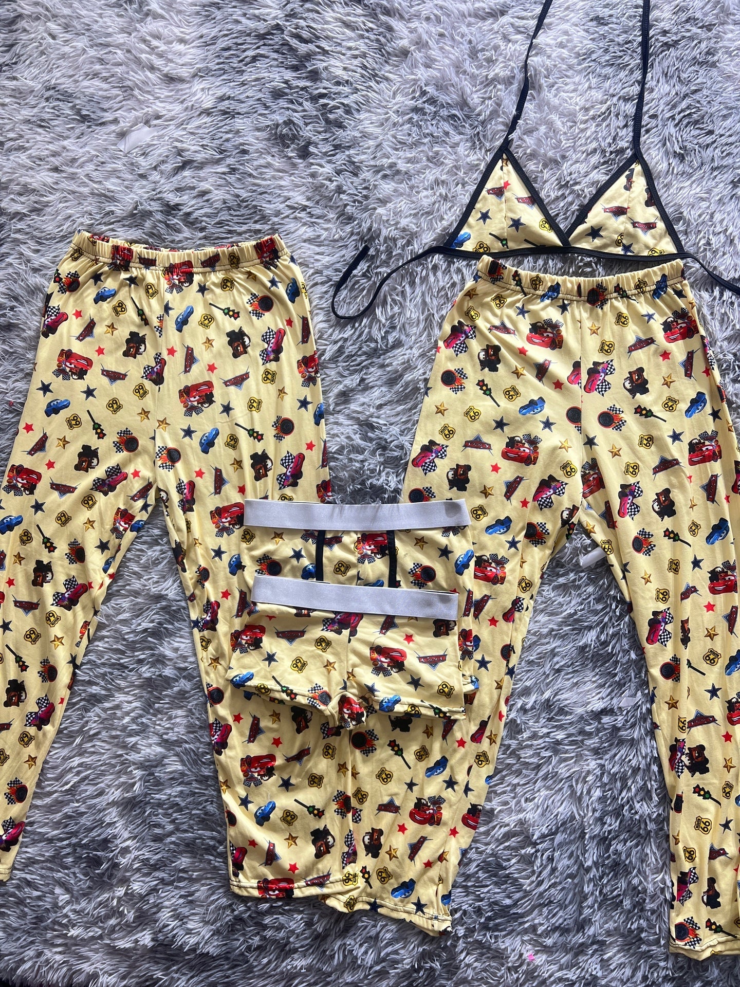 McQueen yellow 5 piece pajama set