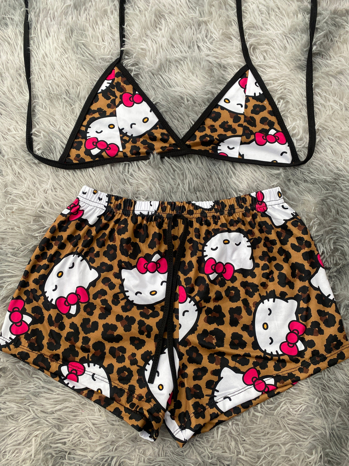 Hello kitty animal print leopardo Top Con Short Unitalla De Brush
