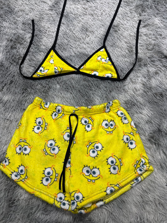 Bob Esponja Top Con Short Unitalla De Afelpado