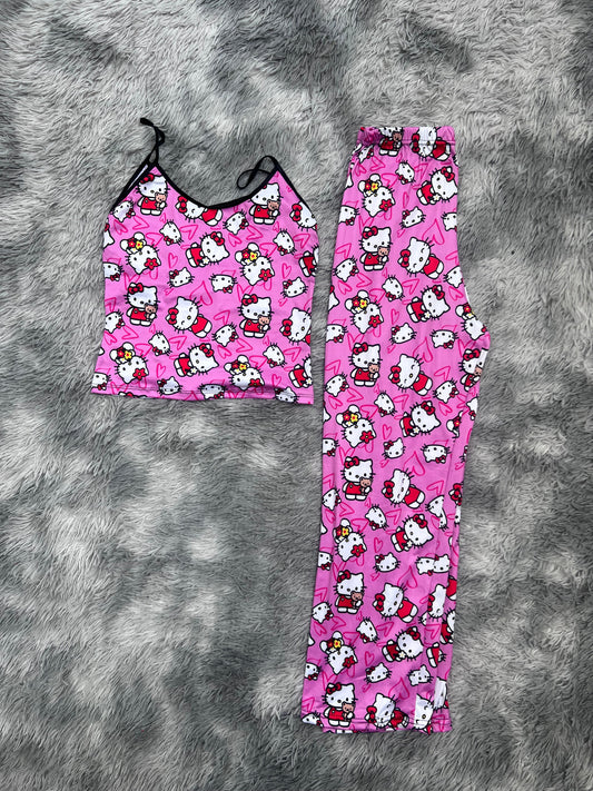 Hello Kitty Corazón Blusa Con Pantalón Pijama De Dama