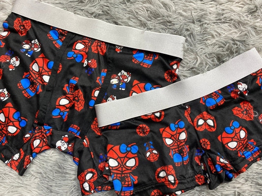 Hello kitty Spiderman fondo negro du con boxer