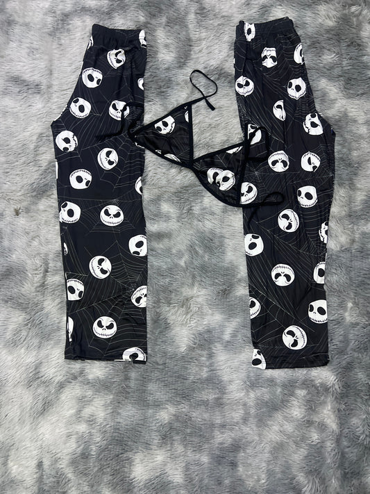 Telarañas Negro Duo de pijama afelpada