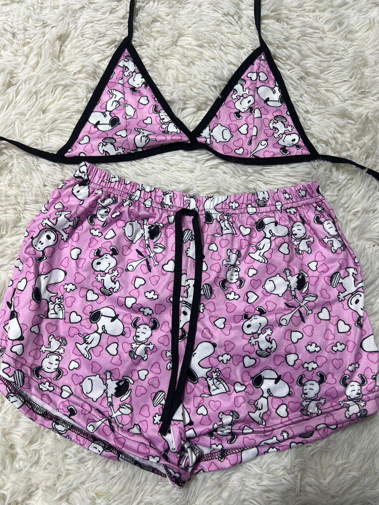 snoopy lila top con short unitalla de brush