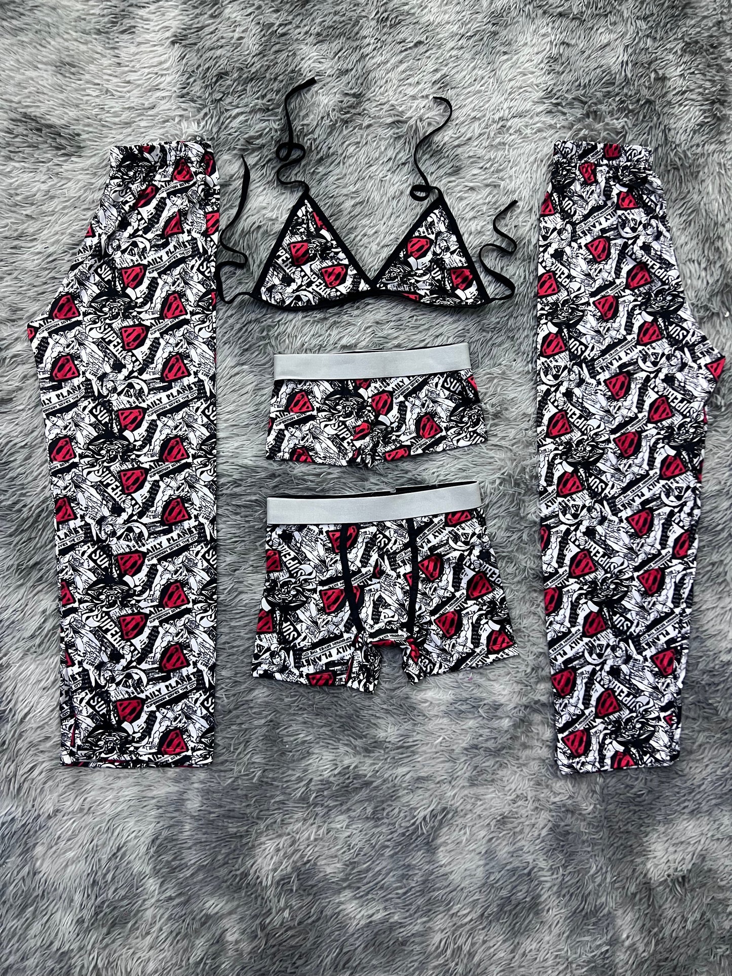 supermán cómic pijama 5 piezas