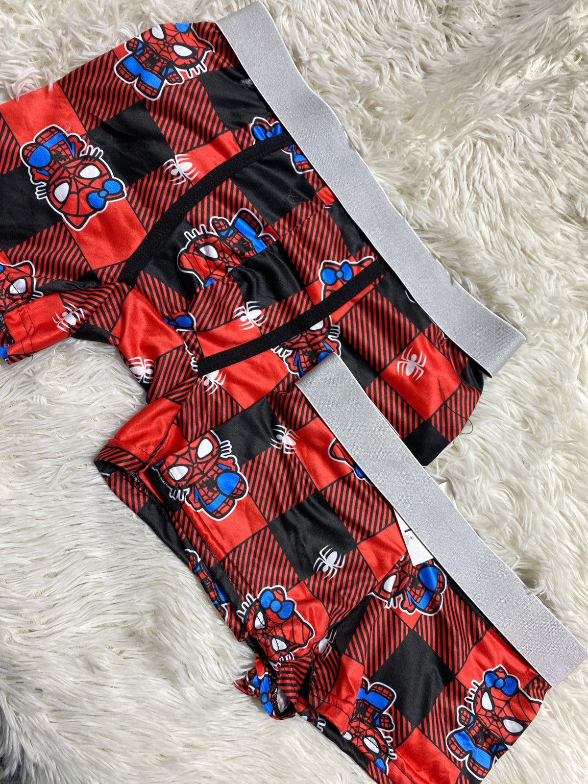 Spiderkitty cuadros rojos rayados Duo Con Boxer