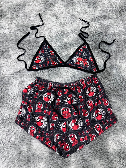 Spiderman Fragmento Top Con Short Unitalla De Brush
