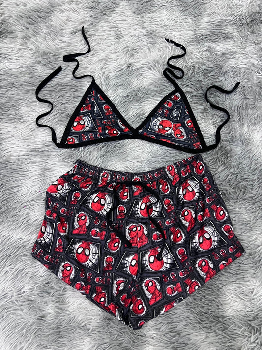 spiderman fragmento Top con short unitalla de brush
