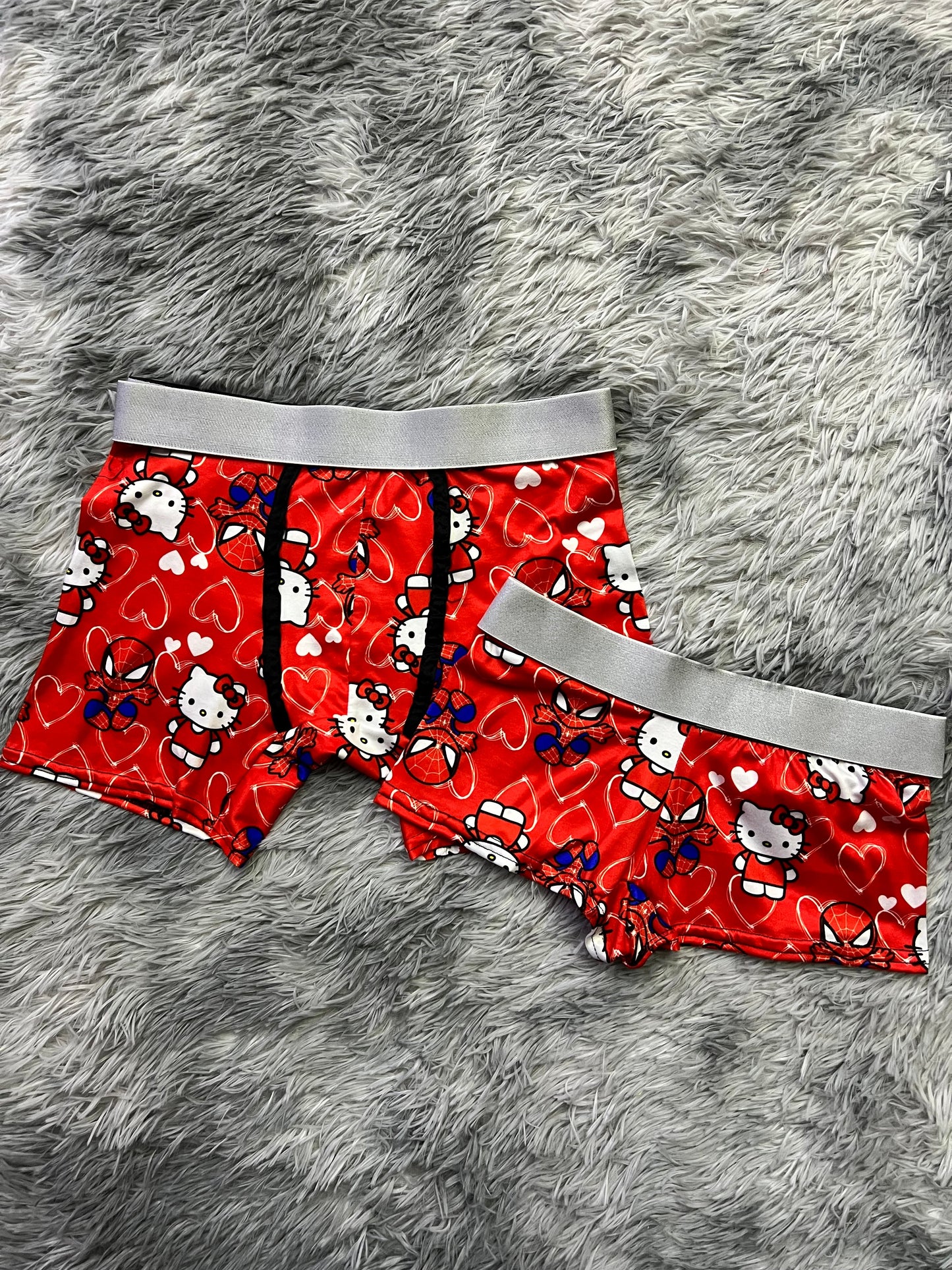 Gatito Spiderman Rojo Duo Unitalla Con boxer.