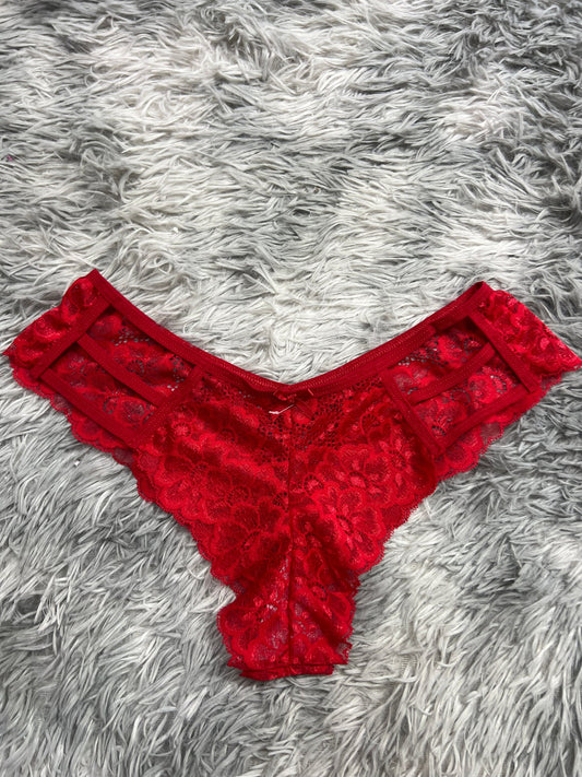 tanga de dama con líneas delanteras rojo