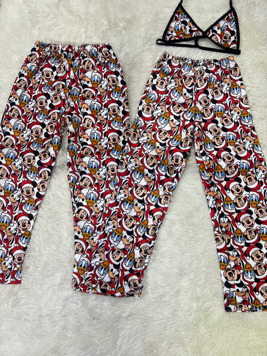 Mickey pijama afelpada dúo navidad