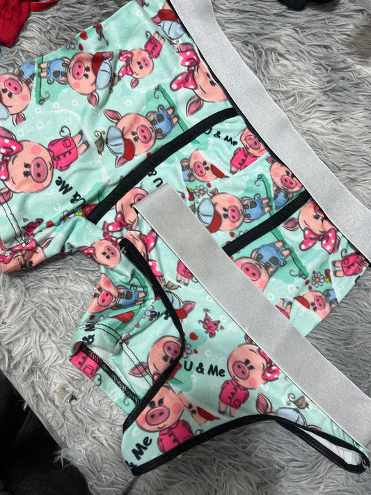 puerquitos dúo boxer con tanga unitalla