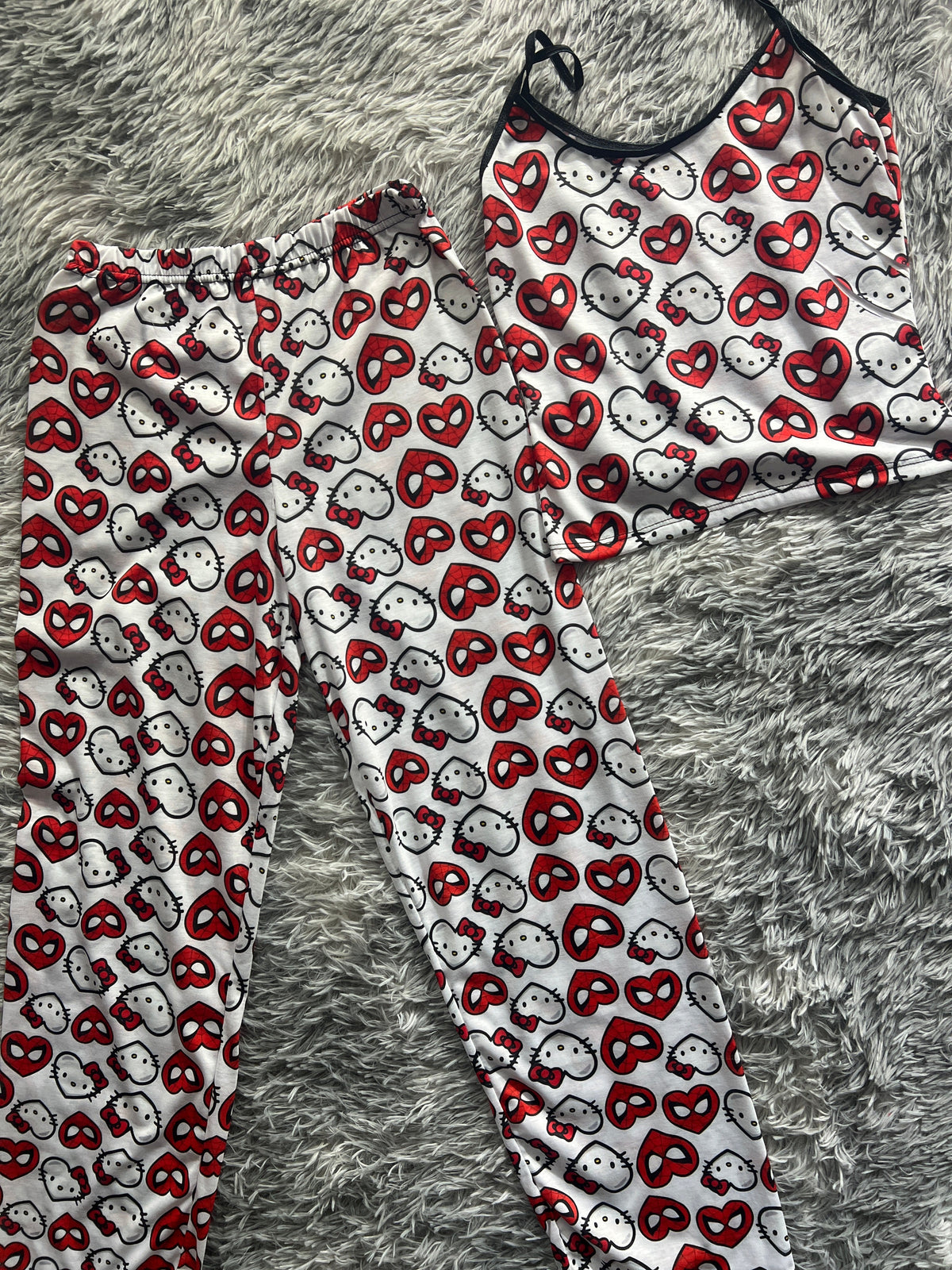 Spiderkitty Corazones Blusa Con Pantalón Pijama De Dama