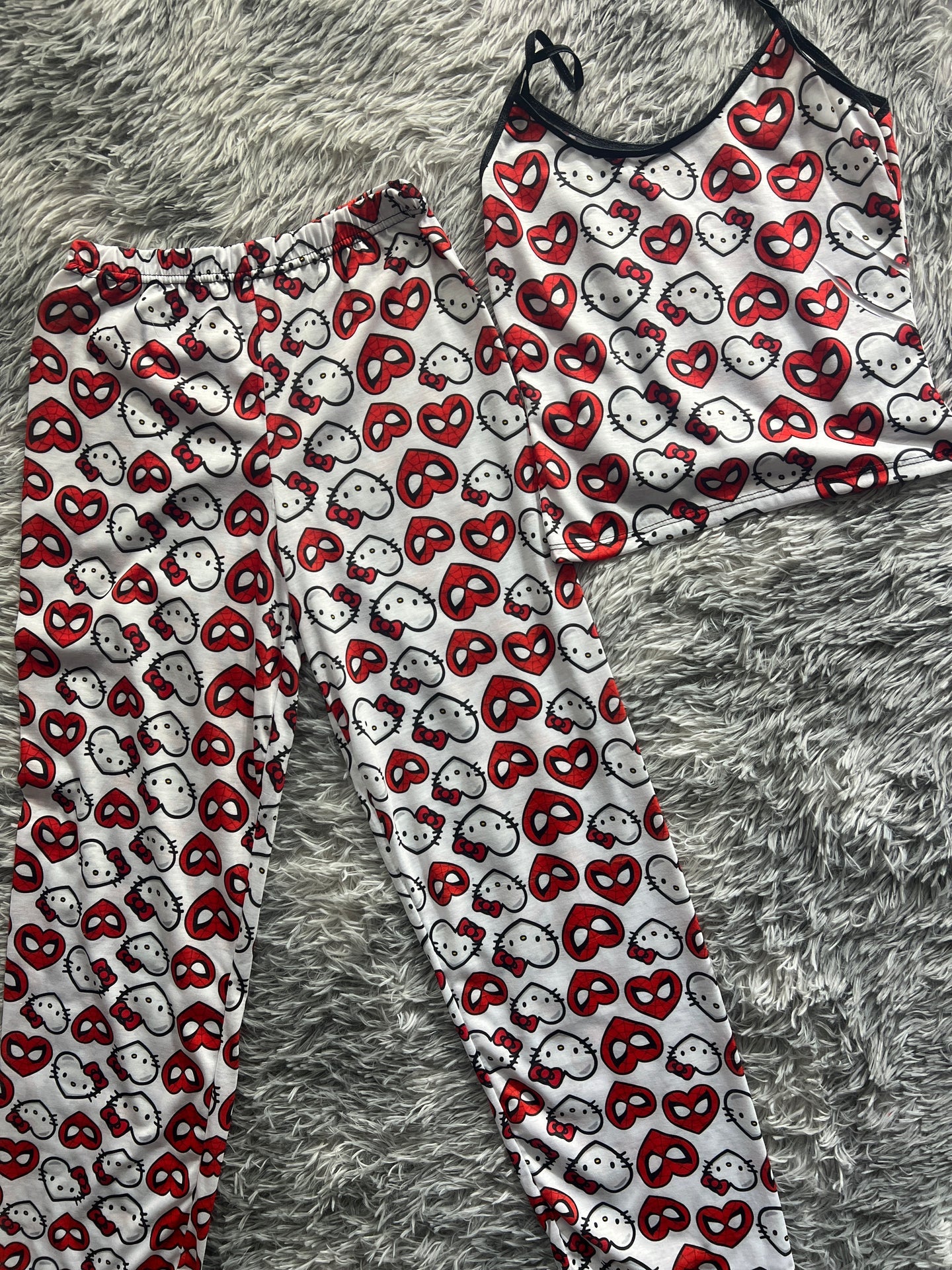 Spiderkitty corazones blusa con pantalón pijama de dama
