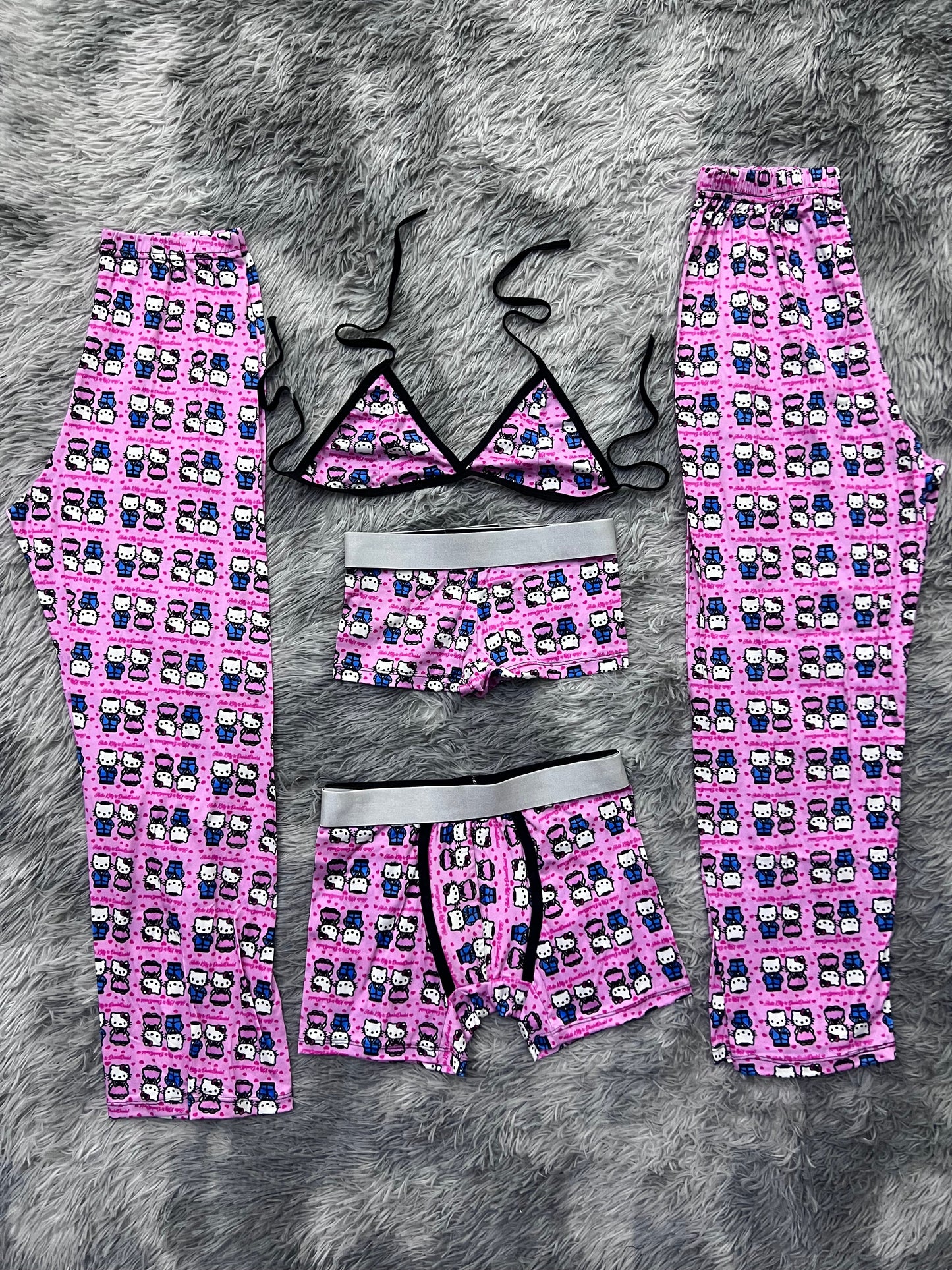 hello kitty y su novio pijama 5 piezas