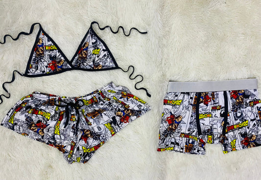 Goku Cosmic Shorts Azul duo short con top