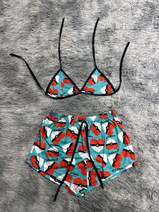 Pokemon Top con short unitalla de brush