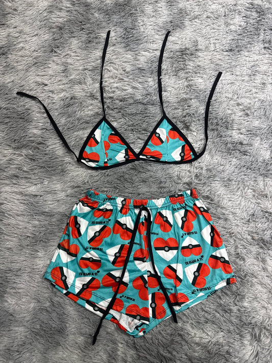Pokemon Top con short unitalla de brush