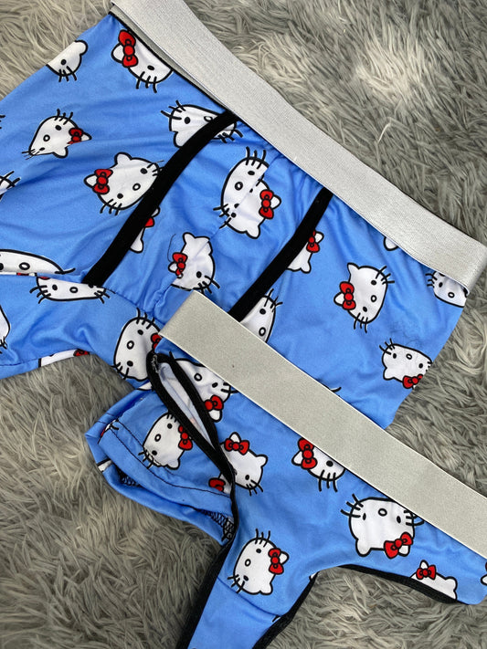 Hello kitty caritas fondo azul Duo Unitalla Con Tanga