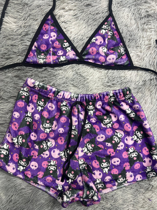 Kuromi morado Top con short unitalla de afelpado