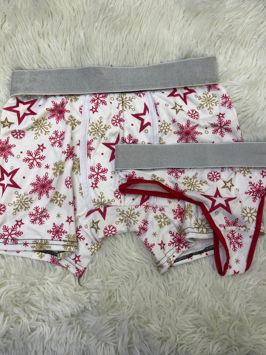 Snowflake Print Blanco duo unitalla con tanga