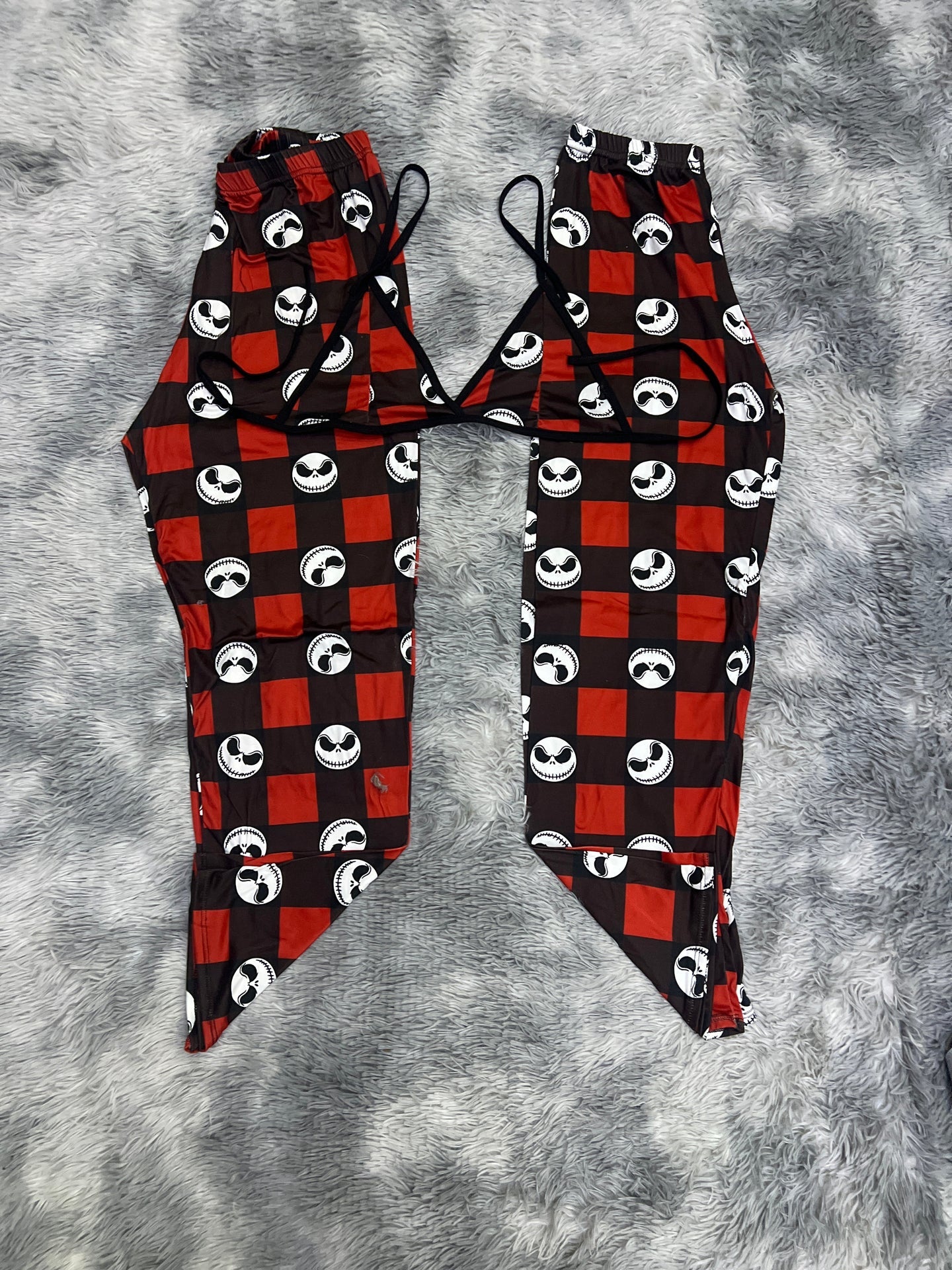 Jack cuadros rojo y negro duo de pijama afelpada