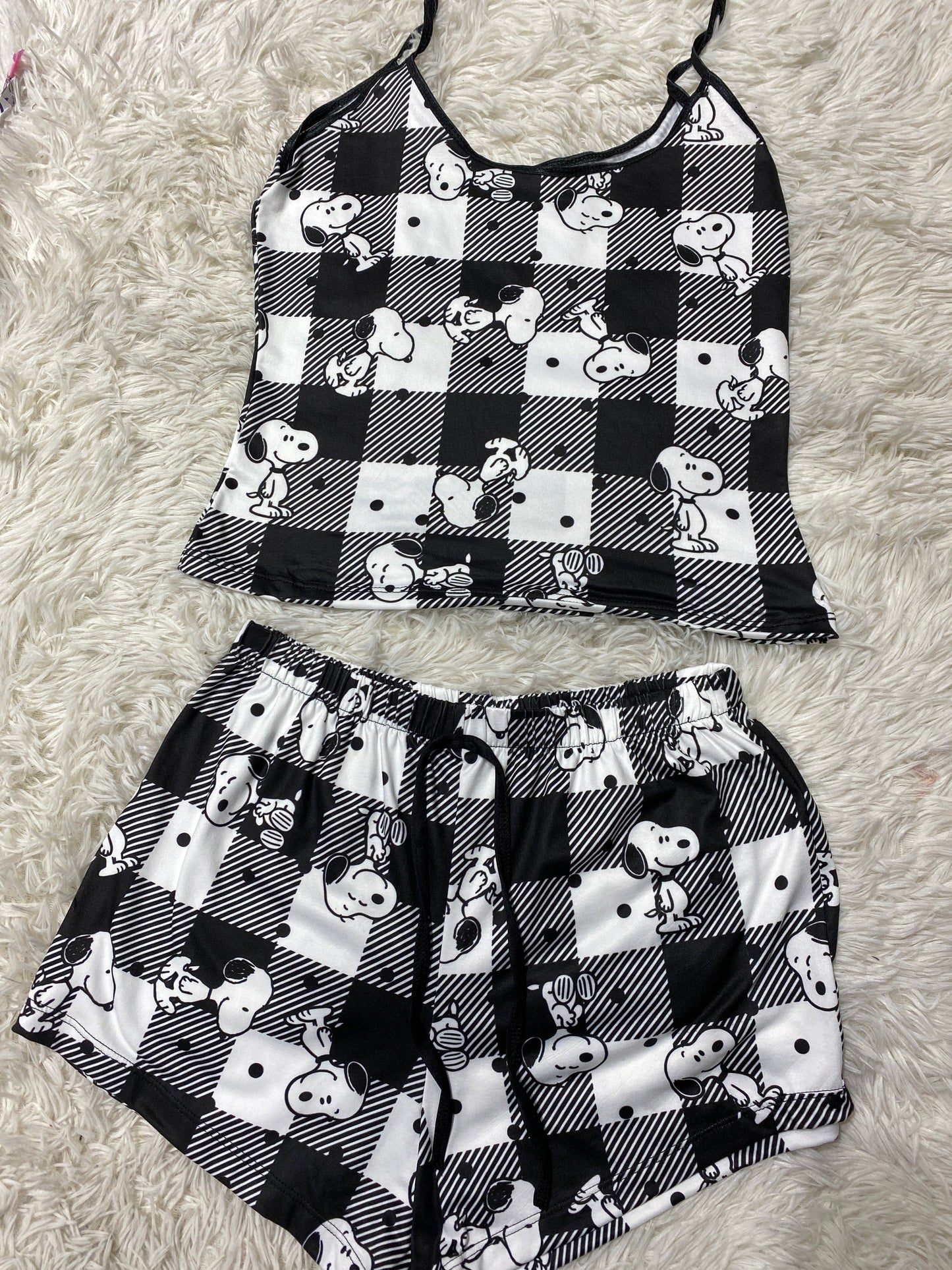 Snoopy rayado blusa con short