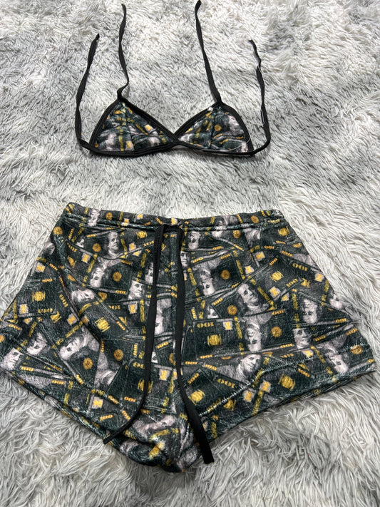 Dólares Dorado Top Con Short Unitalla De Afelpad