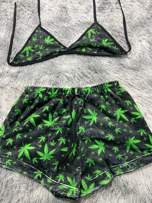 Marihuana Top con short unitalla de afelpad