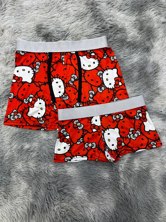 Kitty Face Rojo Duo Unitalla Con boxer.