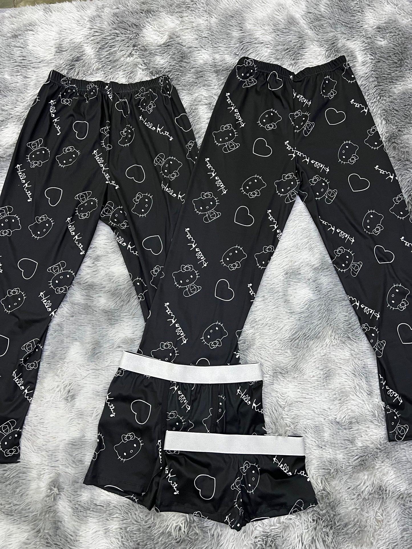 Hello Kitty Black 5 piece pajama set For Couples 😺💖