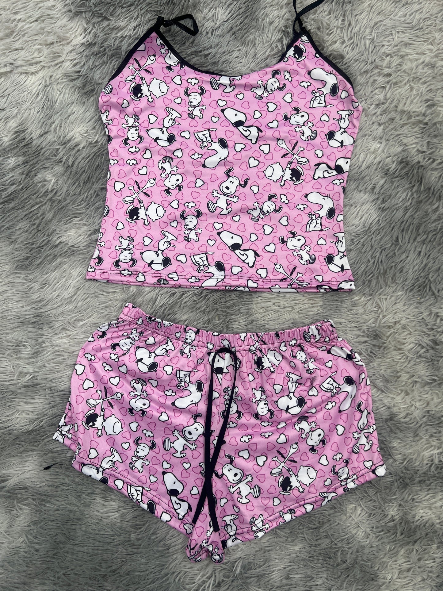 snoopy lila blusa con short