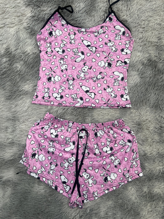 Snoopy Lila Blusa Con Short