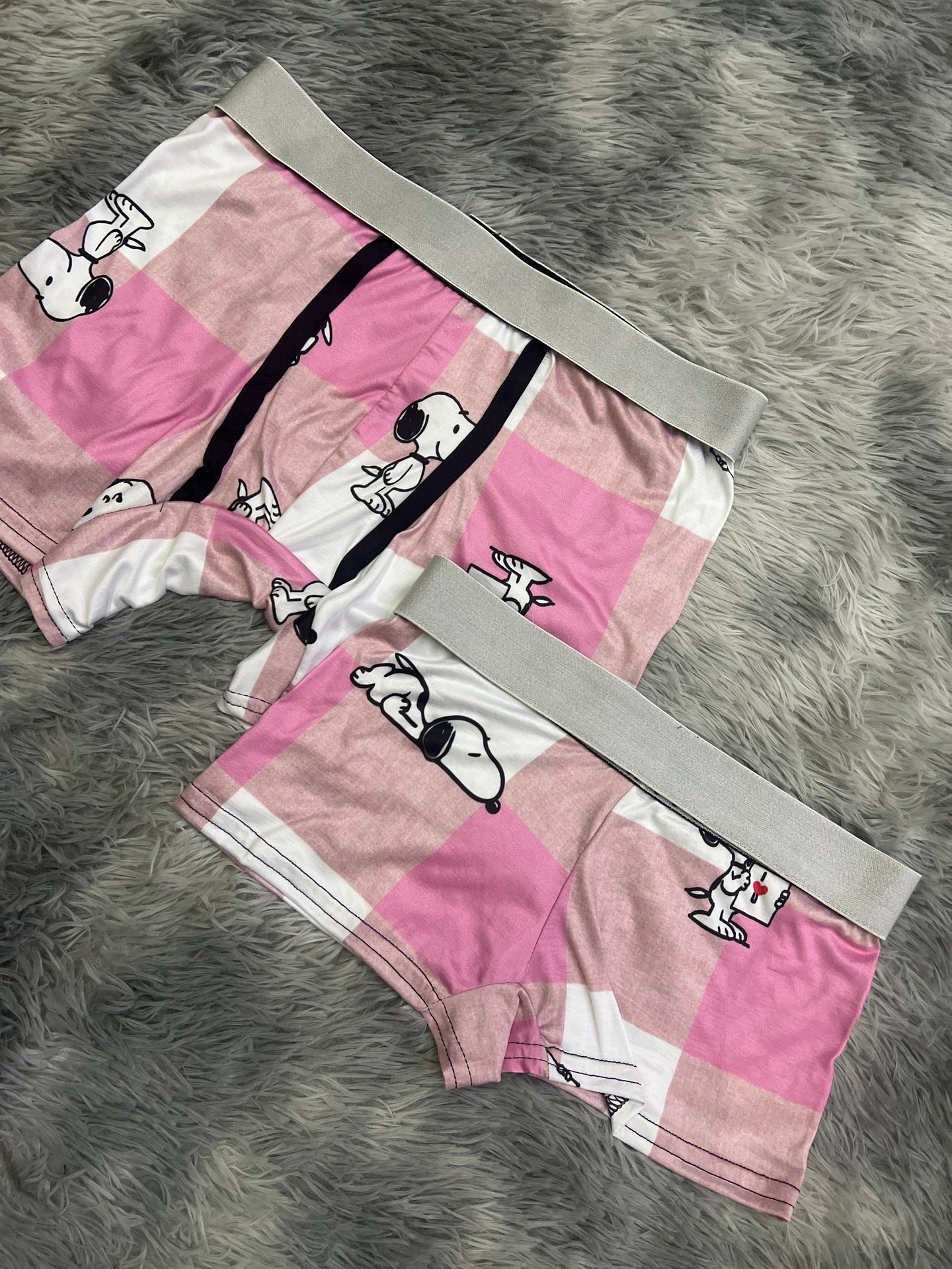 Snoopy A Cuadros Rosa Duo Unitalla Con boxer. xl