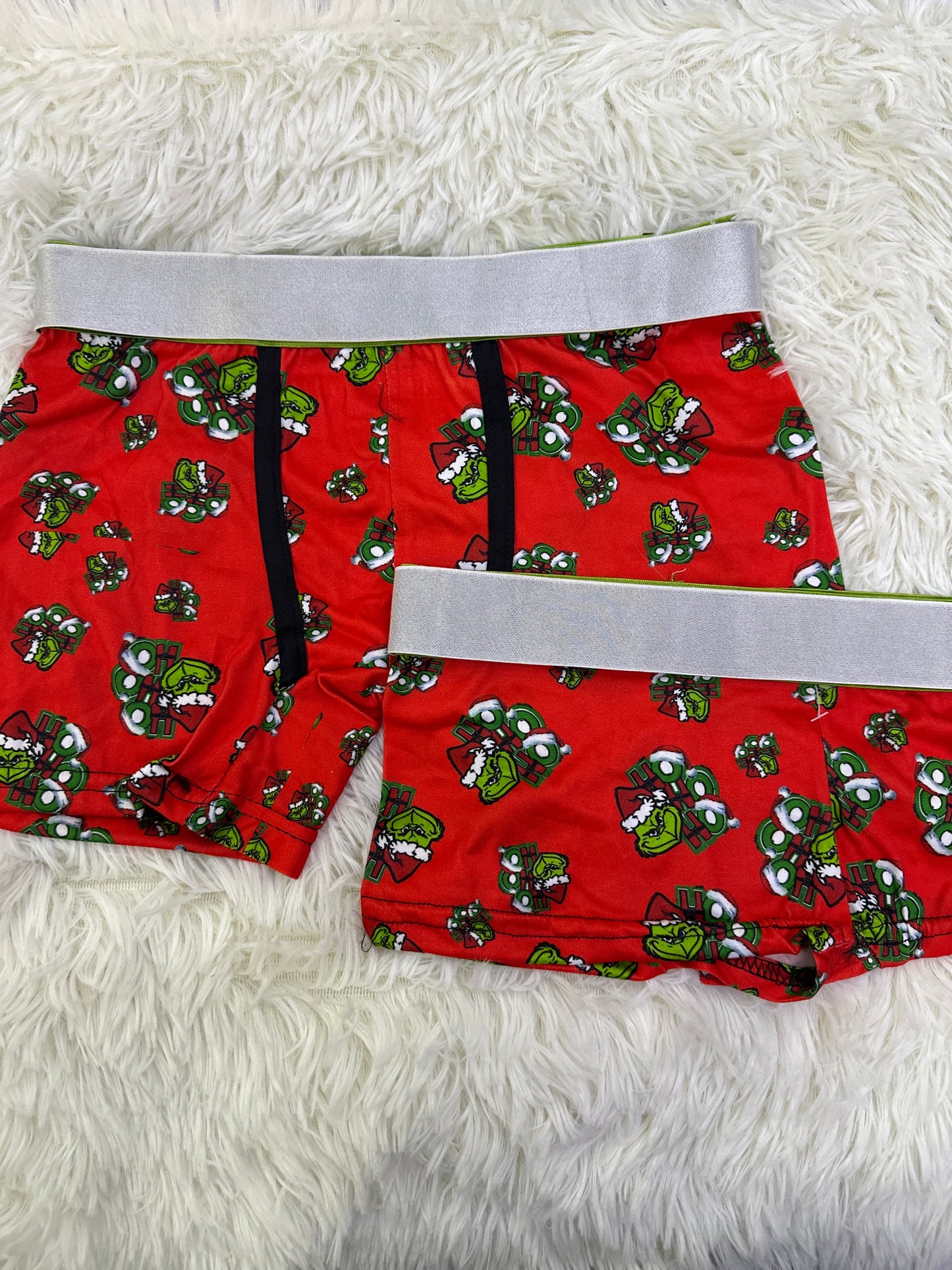 Grinch rojo navideño duo boxer