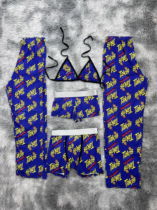 takis morado pijama 5 piezas