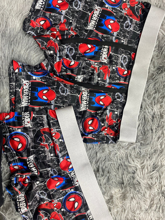 Spiderman fondo de comic duo con boxer