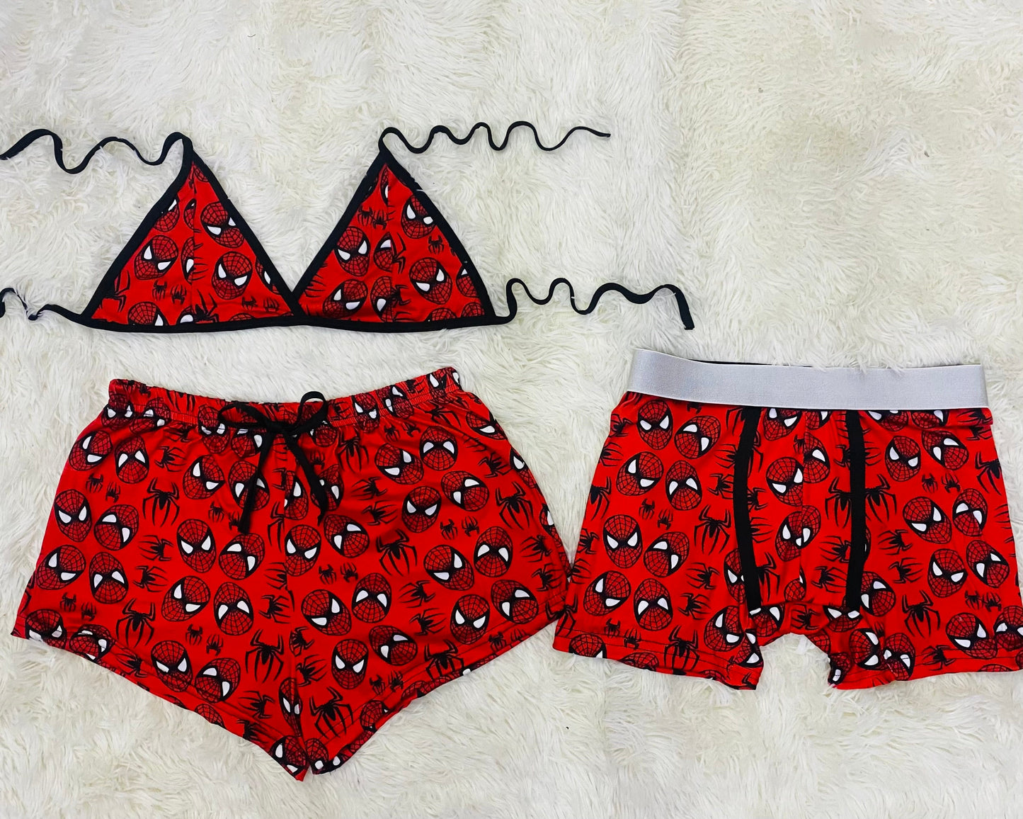 Spider-Man Print Shorts Rojo duo short con top