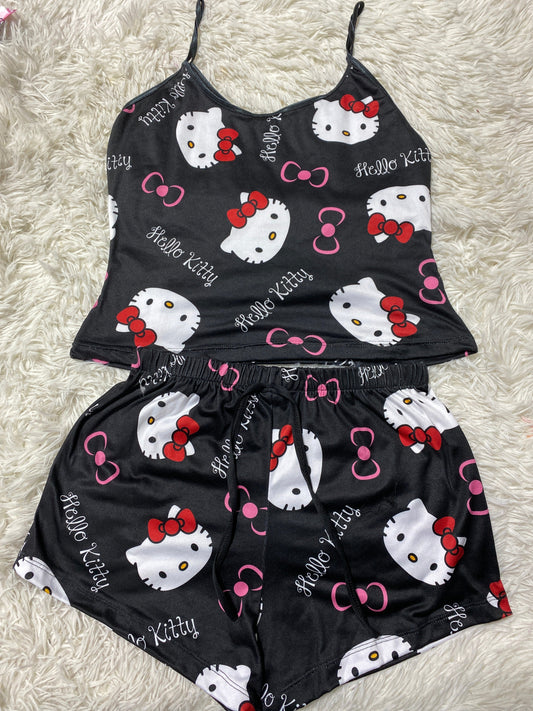 Hello Kitty Negro Blusa Con Short