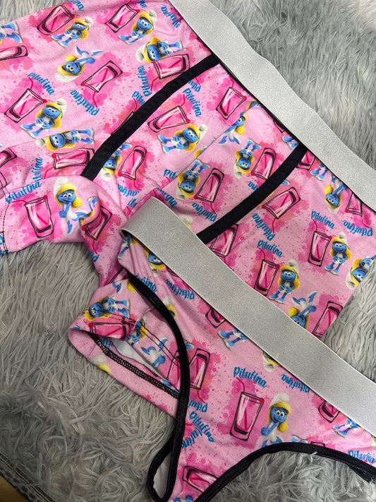 Pitufos boxer con tanga Unitalla