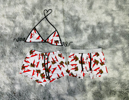 short con top y Bóxer Corridos Tumbados  Blanco