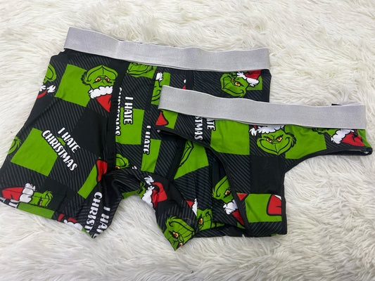 Grinch cuadros verde duo tanga navidad