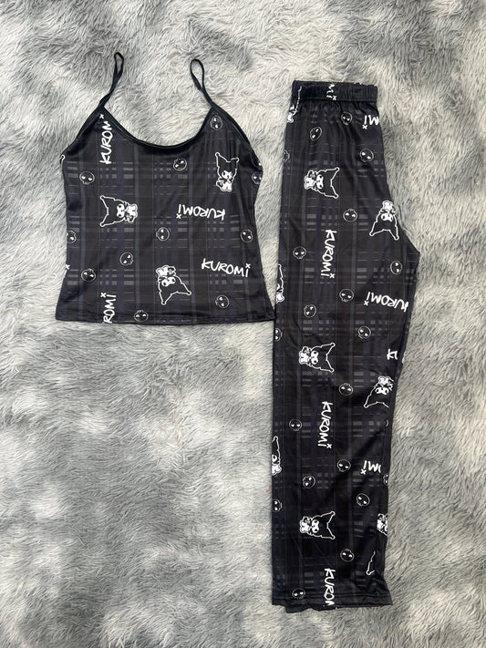 Kuromi Cuadros Blusa Con Pantalón Pijama De Dama