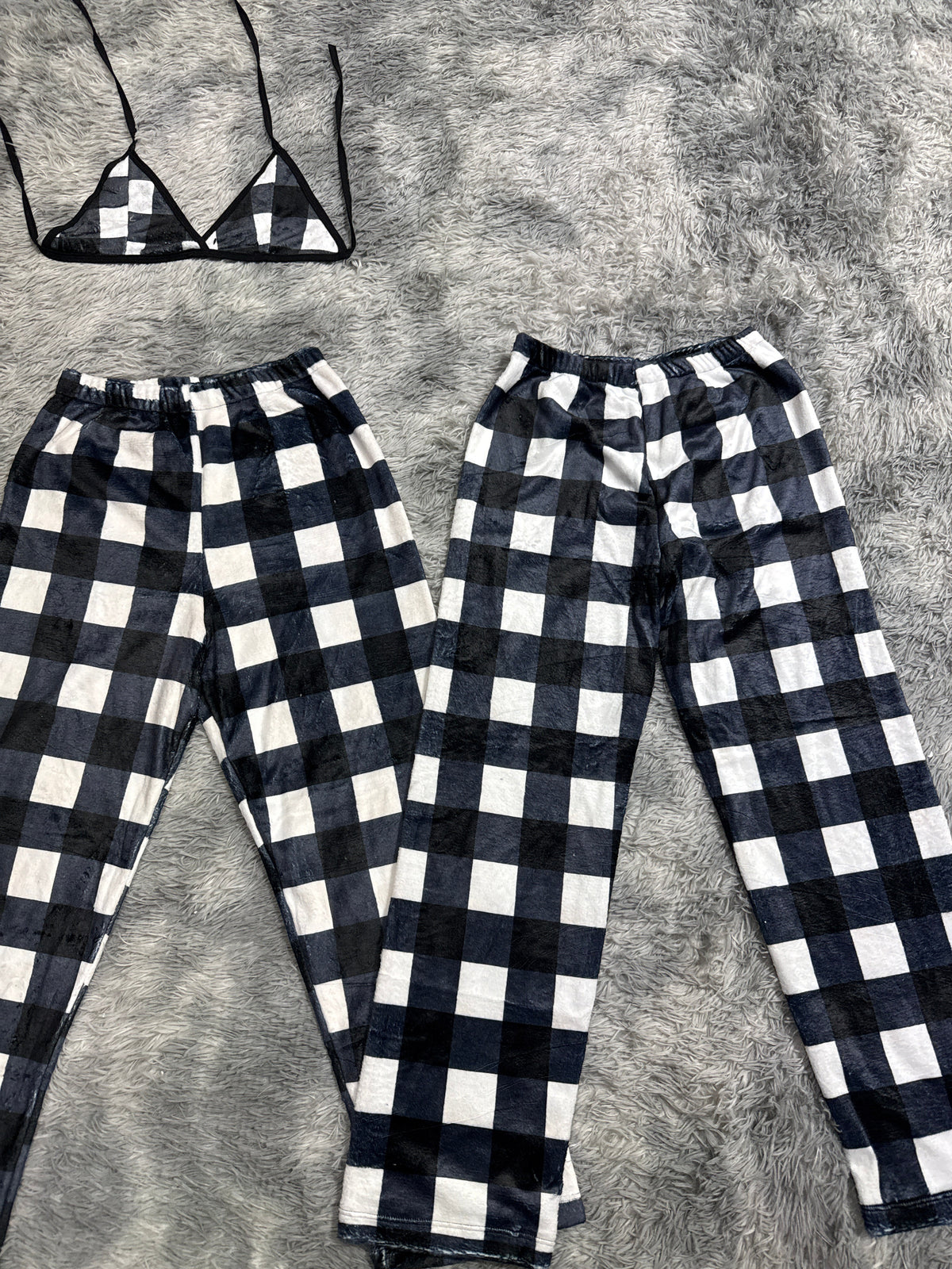 Cuadros Blanco Y Negro Duo De Pijama Afelpada