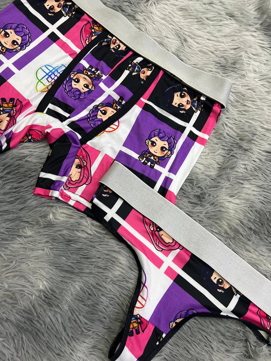 K Pop Fighters Multicolor duo unitalla con tanga